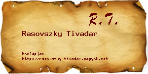 Rasovszky Tivadar névjegykártya