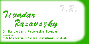 tivadar rasovszky business card